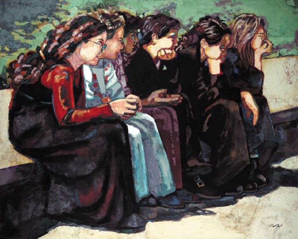 oil painting young women revised by françois joseph heim