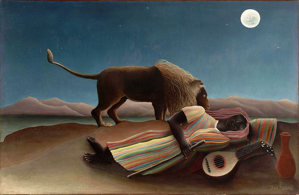 famous painting sleepy gypsy by henri rousseau