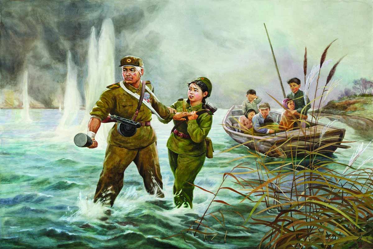 north korean oil painting farewell by pak ryong sam